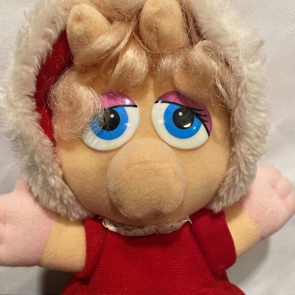 VINTAGE 1987 MUPPET BABY MISS PIGGY PLUSH 10" STUFFED ANIMAL JIM HENSON - Picture 2 of 4